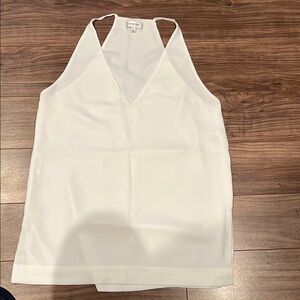 Babaton White V-Neck Sleeveless Top